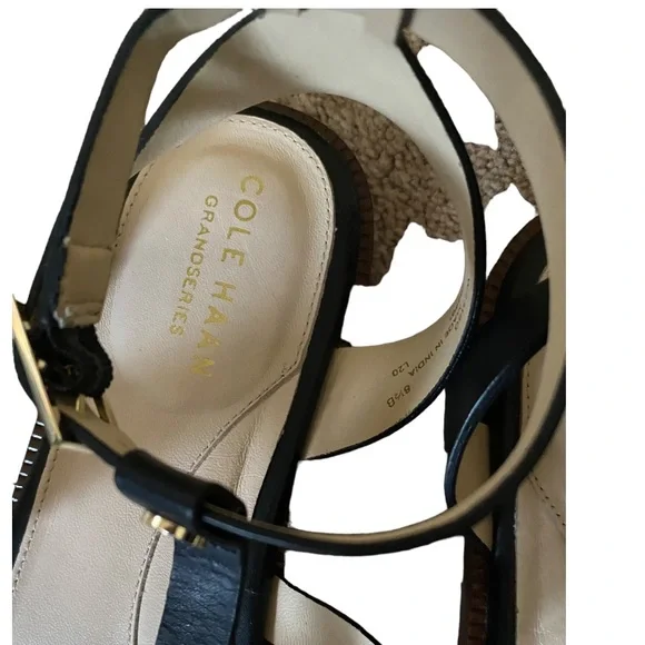 COLE HAAN GRAND SERIES BLACK LEATHER WREN GLADIATOR STYLE SANDALS•S/8.5 - Picture 12 of 13
